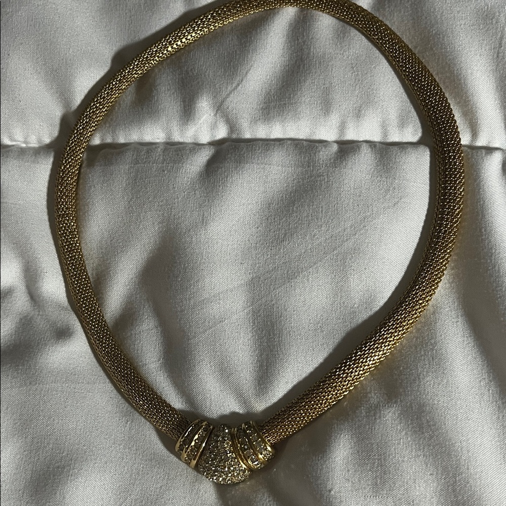 Dior vintageElegant Gold Mesh Necklace